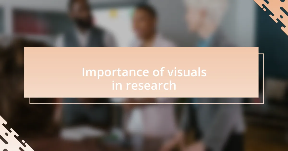 Importance of visuals in research